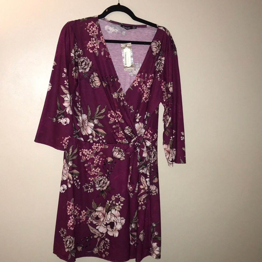 Plus Printed Wrap dress